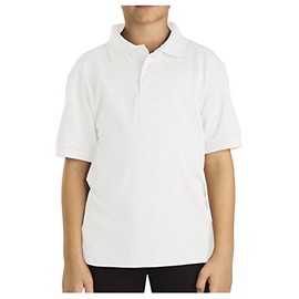 Dickies boys Short Sleeve Pique polo shirts, White, 10 12 US