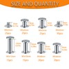 Chicago Screws Kit,SpzcdZa 120sets 6 Sizes Screw Rivets Silver Chicago