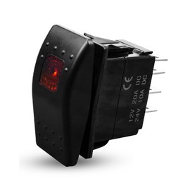 Replace 308-1062 Rocker Switch 5 Pin ON-Off-ON, Remote Start Switch with Indicator Light for Cars Trucks Boats Motorcycles Motorhomes Buses Engineering Vehicles