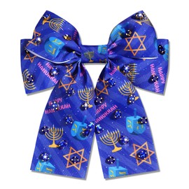 Hanukkah Hair Bow Clips for Women Cute Star of David Hair Clips Jewish Menorah Dreidel Hair Ribbon Bow Barrettes Jeweled Festival of Light Jewish Accessories Hanukkah Outfits Holiday Gifts