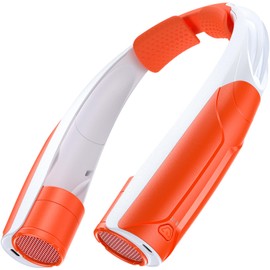 AaoLin Portable Neck Fan with 6000mAh Battery, USB-C Rechargeable, Orange Hands-Free Personal Fan 6 Speeds, 6-20Hrs Cooling for Outdoor Sports/Gym/Office, Adjustable 11oz Lightweight, Neck Cooler
