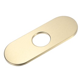 M METERXITY Faucet Deck Plate, 6 Inch 304 Stainless Steel Oval Hole Cover Escutcheon Deck Plate for Bathroom/Kitchen Sink [Brushed Gold]