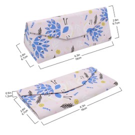 Real Sic Adorable Animal Glasses Case - Magnetic Folding Leather Feel Hard Case for All Glasses (Peacock/Peafowl)
