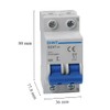 Interruttore Magnetotermico DIN 1P+N 10A 4500ka 2M Chint 41221 Curva