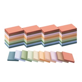 (50 Pads) Sticky Notes 1.5x2, Vintage Colors, 10 Colors Self Sticky Notes, Sticky Pads, Recyclable, Self-Stick Pads, Easy to Post for Home, Office, Notebook