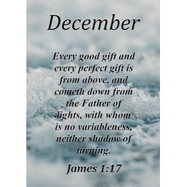 December Keepsake Card with Bible Verse - Birthday Anniversary Inspirational