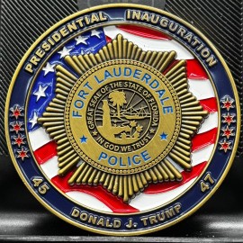 America's Front Line EL9-10B Trump Vance President 47 Challenge Coin Fort Lauderdale Police MAGA