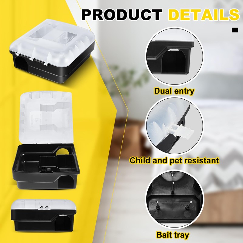 Qualirey 2 Pcs Rat Bait Stations with Keys 11.22 x
