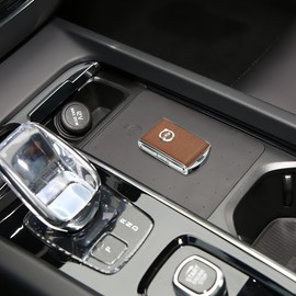 Car Key Case Fob Cover for Volvo XC90, XC60, XC40, S60, S90, V90, Polestar 1, Polestar 2, Top Layer Cow Leather(Orange)