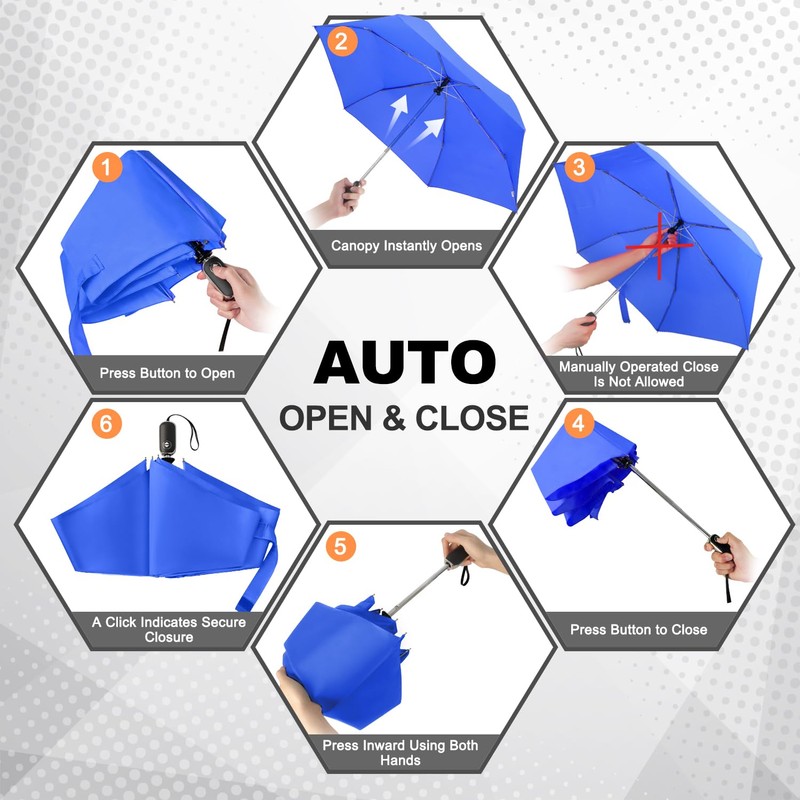 Lejorain Collapsible Mini Umbrella Backpack - Auto Open Close Flat