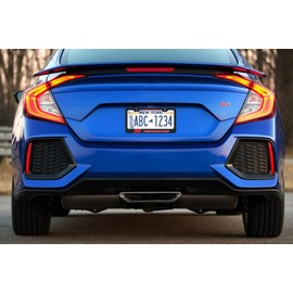 2 Pack License Plate Frames for Civic Si, Metal Aluminum Material 2 Holes License Plate Covers Car Accessories with Screw