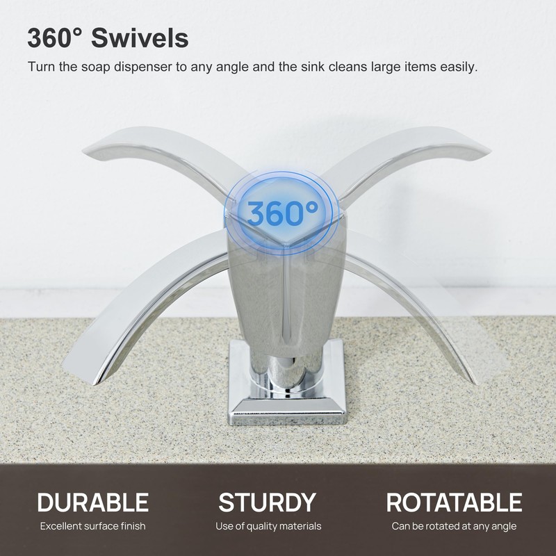 GAGALIFE Kitchen Sink Soap Dispenser Chrome, Built in Soap Dispenser