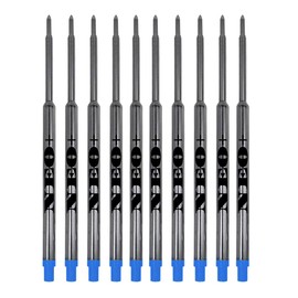 UK Seller! Sets of Pen Refills Compatible with Waterman Ballpoint Pens. Medium Point Ballpoint Soft Roll Refills (Set of 10 Blue Ink)