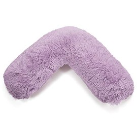 HOMES-LINEN Teddy V Shaped Complete V Pillow or V Case Only For Neck Maternity Back Support Soft Warm Plush Cosy Fleece V Shape Cover (Teddy Cuddles Lilac, Teddy Cover Only)
