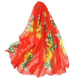 FAIRYGATE Women's Scarf Bird Flower Butterfly Print Long Soft Neck Scarf Wrap Stole for Summer Beach Winter Gift, Wx8049