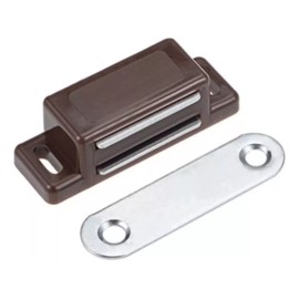 Herrajes Guerrero Broche Retenedor De Iman Para Muebles 20 Piezas Cafe