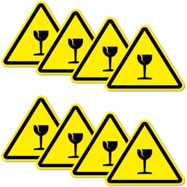 Pack of 8 Warning Stickers 6 x 5 cm Fragile UV Protection Laminated Waterproof Digital Print Warning