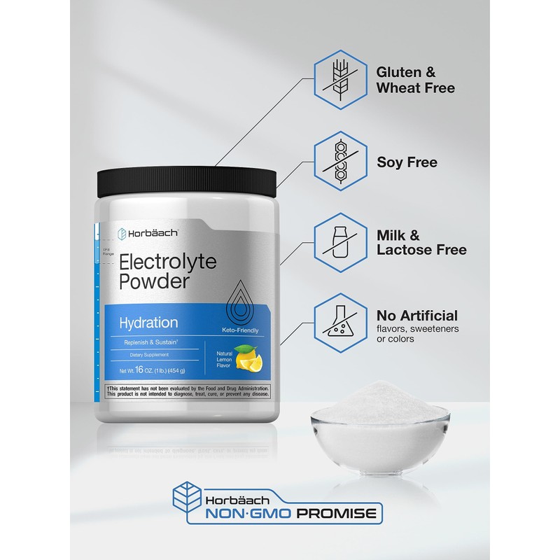 Horbäach Electrolytes Powder | 16 oz | 130 Servings |