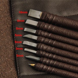 SKYZONAL Stone Carving Tool Set Chisel Carving Tool Carving Kit 8pcs Engraving Carve Cutting Blade Chisel Tool Set Tungsten Steel for Soft Stone