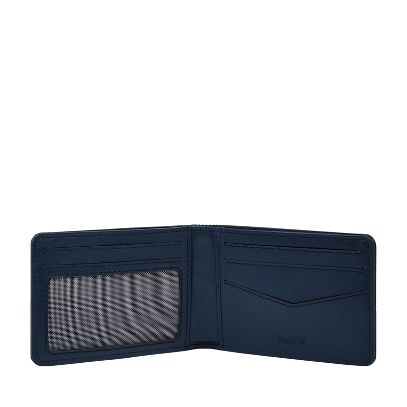 Fossil Men's Front Pocket Wallet, Navy, One Size