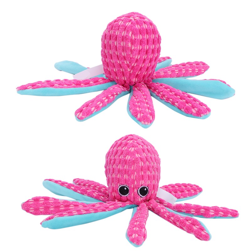 Pet Corduroy Octopus Vocal Toy Puppy Biting Training Toy for