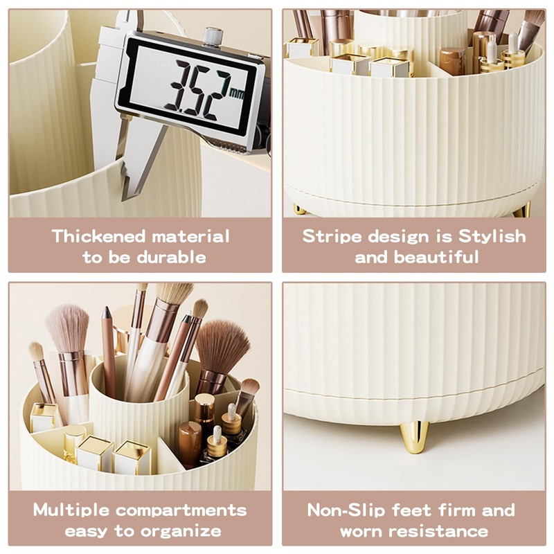 360° Rotate Makeup Brush Holder Organizer, Makeup Organizers Countertop, Makeup