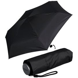Doppler Super Mini Fibre Compact Pocket Umbrella Extremely Light and Small, Simply Black, Modern