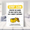 Happy Birthday Step Son Card for Men - You're Hard