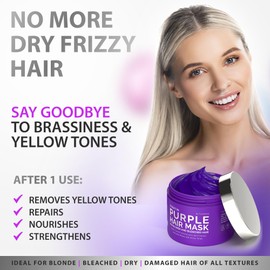 Keratin Purple Hair Mask - Professional Treatment for Hair Repair, Nourishment & Beauty - Hair Mask - Vitamin Complex for All Hair Types - with Omega 3, 9, Vitamin E - Protein Nourishment Mask by Sunatoria