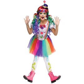 Fun World Kids Crazy Color Clown Costume (Large)