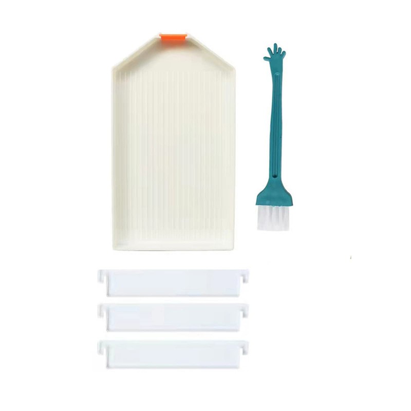 Diamond Art Painting Tray with 3 Dividers and A Brush,Plastic