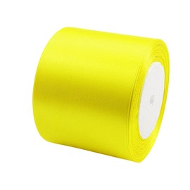 Satin Ribbon Lemon Yellow 75 mm, 22 m Decoration for Presents, Gift Ribbon, Wide Bow Ribbon, Fabric Ribbon for Dress, Wedding, Christening and Birthday Gifts, Decorative Ribbon for Gift Packaging