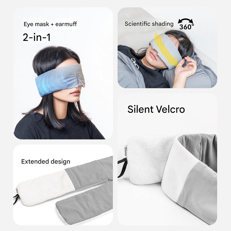 Protector de ojos de doble ajustable de seda para dormir,