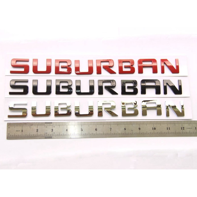Yoaoo 3x OEM Black Suburban Nameplate Emblems Alloy Letter Badges