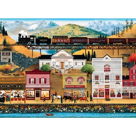 500 Pieces Puzzle for Adults, Retro Train jigsaw puzzles for adults, Countryside Town Jigsaw Puzzle 500 Pieces for Adults Kids Seniors, Challenging Game Home Decor Birthday Party Gift Toy 20.5 * 15 in