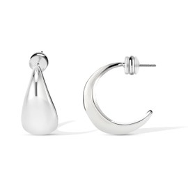 CoBi 925 Sterling Silver Hoop Earrings for Women, Teardrop Chunky Earrings, Lightweight and Hypoallergenic, Non-Tarnish Dupes Fashion Jewelry, Everyday Wearing, Gift Choice For Your Loved One