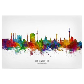 artboxONE Poster 30 x 20 cm Cities Hannover Germany Skyline txt - Picture Hannover Germany Hannover