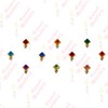 Comet Busters Beautiful Multicolor Square Stone Bindis With Gold Beads