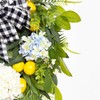 Spring Lemon Wreath for Front Door, 22 Inch Farmhouse Hydrangea