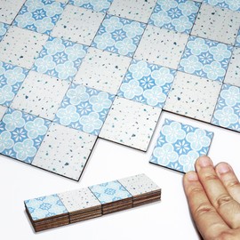 Halandar Dollhouse Flooring Tiles on 1/12 1/6 Scale Miniature Decor Accessories 32pcs Double-Sided