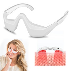 Queleay Under Eye Red Light Therapy Device, 4 Modes Red Light Therapy Glasses, Red 650NM Red Light Eye Mask for The Treatment of Eye Bags,Dark Circles, Periorbital Wrinkles and Rhytides