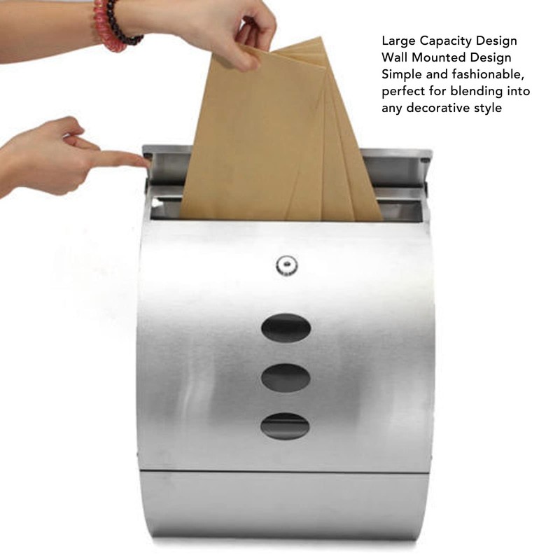 Wall Mount Mailbox, Large Capacity Security Locking Mailbox for Outside,