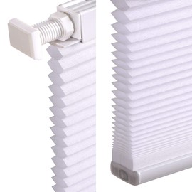 LazBlinds Cordless Cellular Shades, No Tools No Drill Light Filtering Honeycomb Shades Pleated Blinds for Windows, 28'' W x 36'' H, White