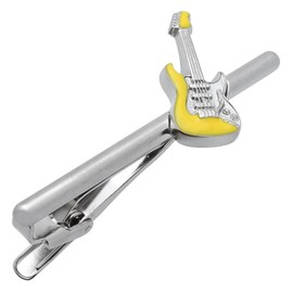 Yellow Electric Guitar Swank Tie Pin [Tie Bar/Tie Tack] T0076
