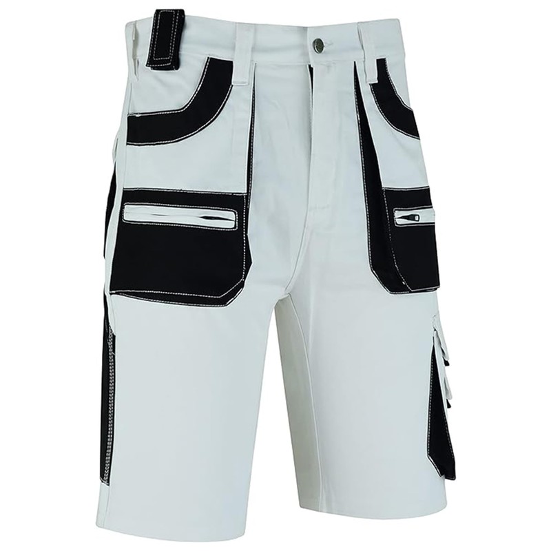 MS9 Mens Cargo Combat Painter Work Working Short Shorts White