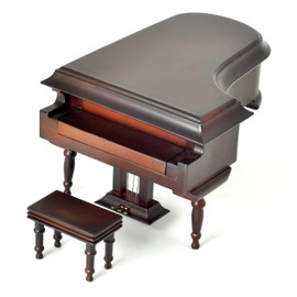 Sunrise Sound House Miniature Musical Instrument Grand Piano, 7.1 inches (18 cm), Brown