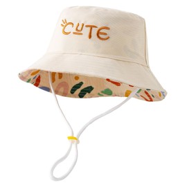 Jastore Kids Toddler Reversible Bucket Hat Baby Boys Girls Sun Hat Fishing Hat for Outdoor Activities Travel (US, Age, 2 Years, 4 Years, Cute)