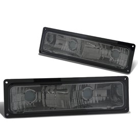 Auto Dynasty Smoked Lens Front Bumper Light Lamps, Compatible with Chevy GMC C/K 1500 2500 3500 Suburban 88-98