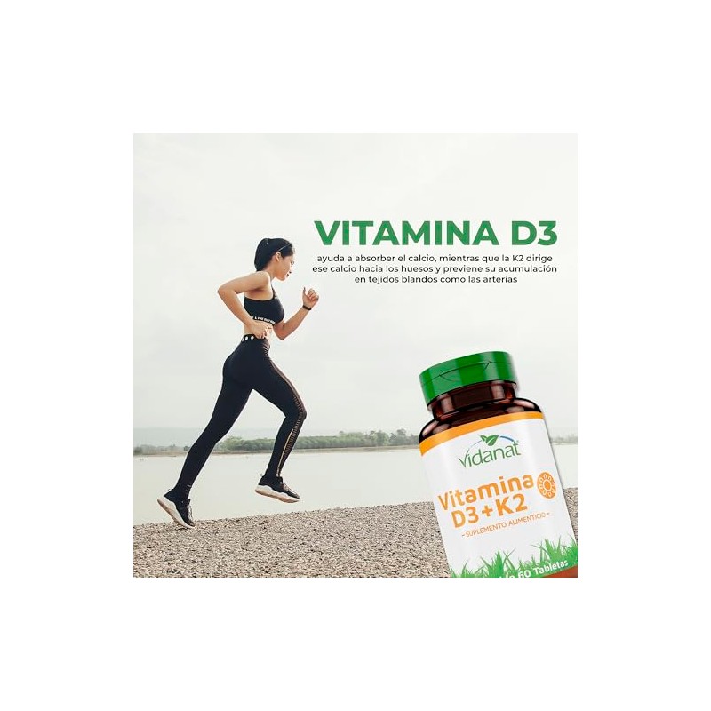 Vidanat Vitamina D3 K2 60 Tabletas 30 Servicios Salud sea