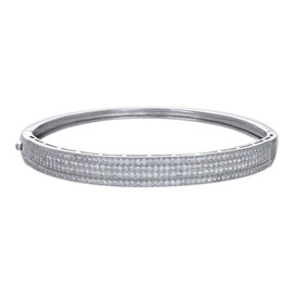 Auriga Fine Jewelry 925 Sterling Silver Cubic Zirconia Fashion Bangle Bracelet